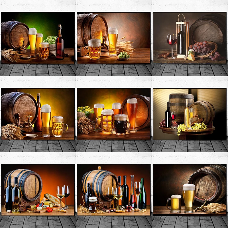 Wine Beer Bar - Кухонный бар, красное вино, виноград, пивная